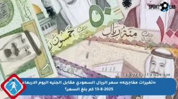 «تغيرات مفاجئة» سعر الريال السعودى مقابل الجنيه اليوم الأربعاء 13-8-2025 كم بلغ السعر؟